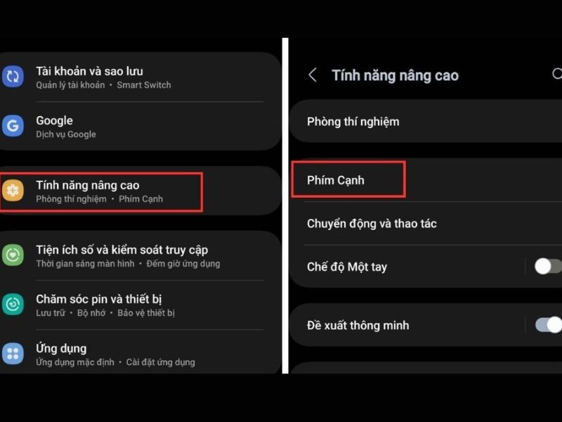 Tắt nguồn Samsung bằng cách kích hoạt phím cạnh