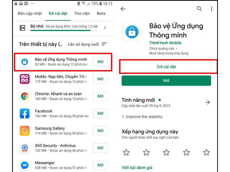 Gỡ bỏ hoặc vô hiệu hóa các ứng dụng nghi ngờ