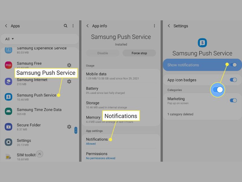 Tắt quảng cáo từ ứng dụng Samsung Push Service
