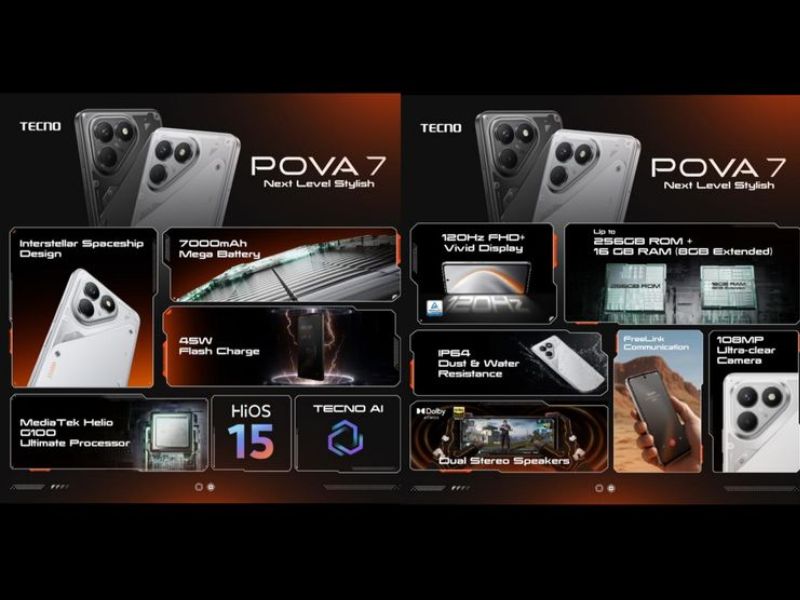 Tecno Pova 7 – Smartphone mạnh mẽ cho giới trẻ mê game và giải trí
