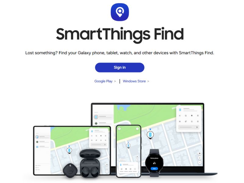 tìm điện thoại Samsung bằng SmartThings Find