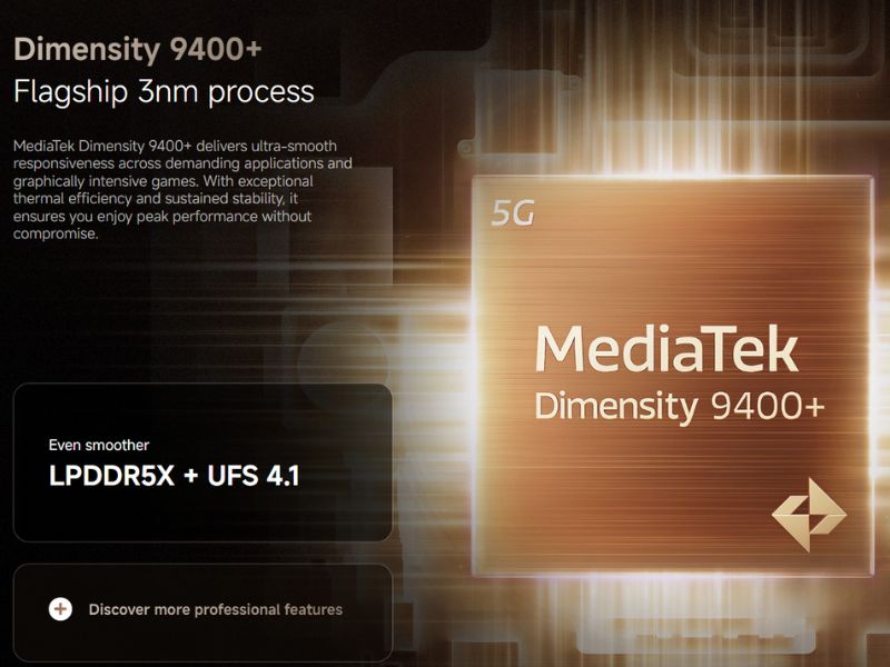 Chip Dimensity 9400+ mạnh mẽ từ Xiaomi 15T Pro