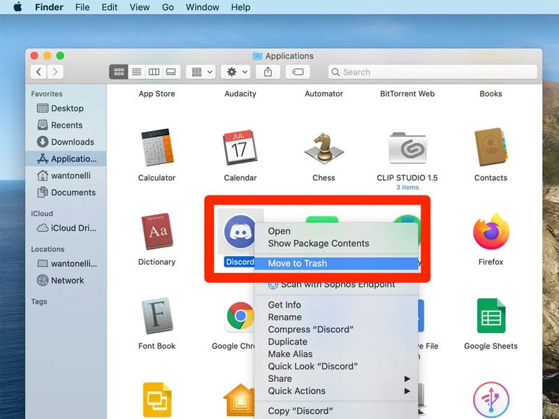 xóa ứng dụng trên macbook finder