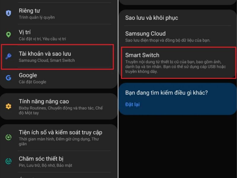Các bước chi tiết để chuyển dữ liệu sang điện thoại Samsung