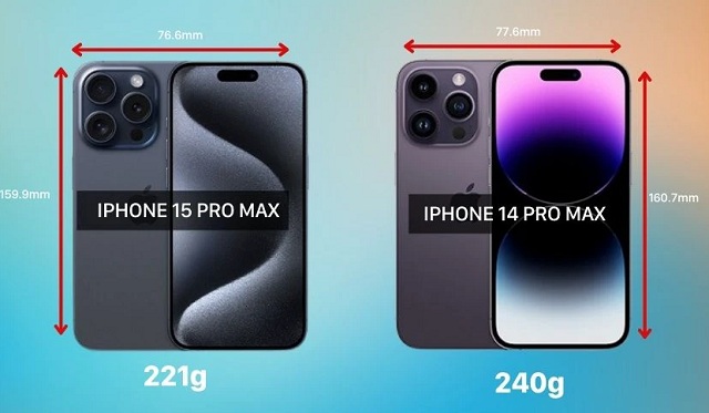 iPhone 14 Pro Max và 15 Pro Max đều có thiết kế vuông vắn