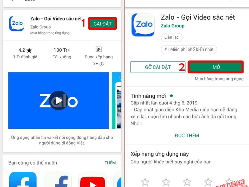 Tải Zalo trên điện thoại Android