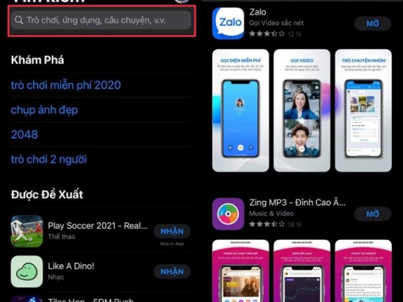Tải Zalo trên điện thoại iPhone
