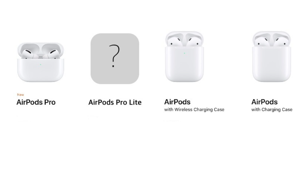 thiết kế mới ra mắt của AirPods Lite