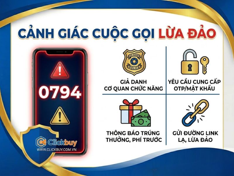 Cảnh giác cuộc gọi lừa đảo từ đầu số 0794