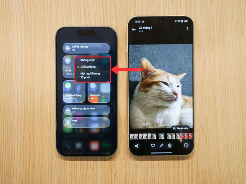 Chia sẻ airdrop từ OPPO sang iPhone