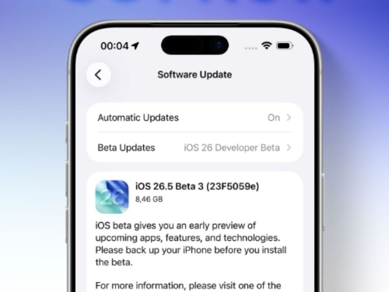 iOS 26.5 Beta 3 sẽ sớm được phát hành trong thời gian tới