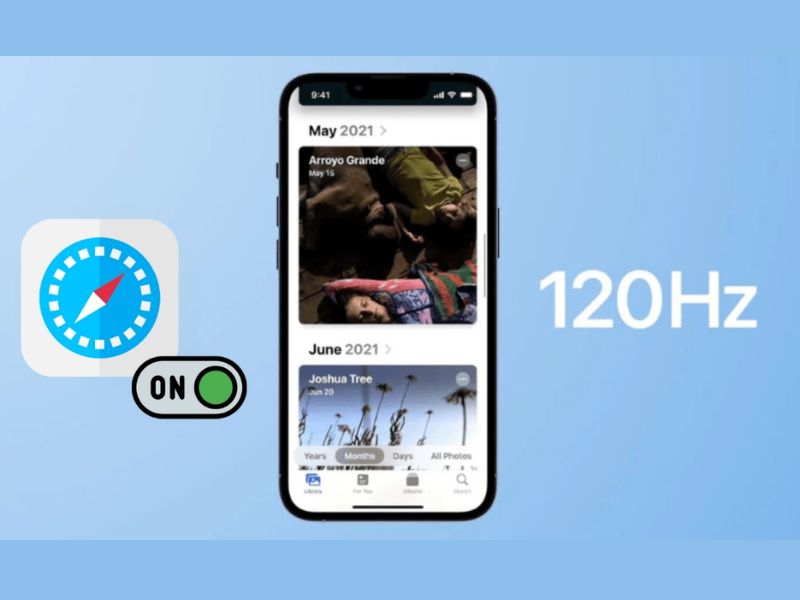 Cách bật tần số quét 120Hz trên Safari