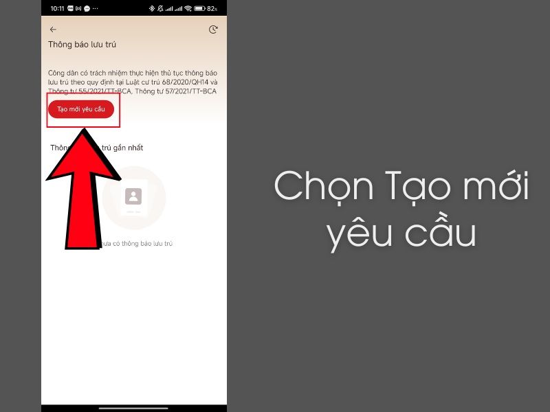 Tạo yêu cầu đăng ký tạm trú trên VNeID