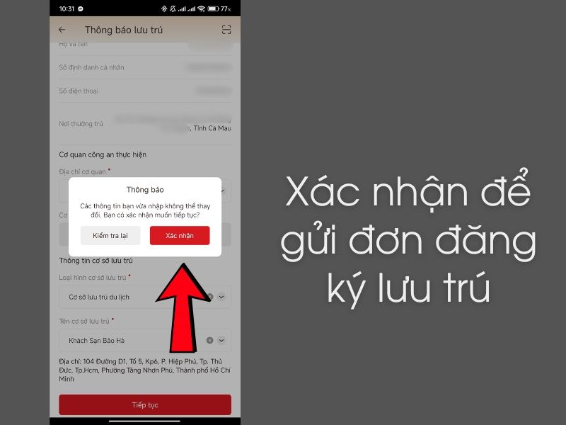 Xác nhận đăng ký thông tin tạm trú trên VNeID
