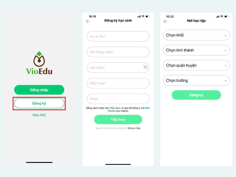 Cách đăng ký tài khoản Vioedu vn