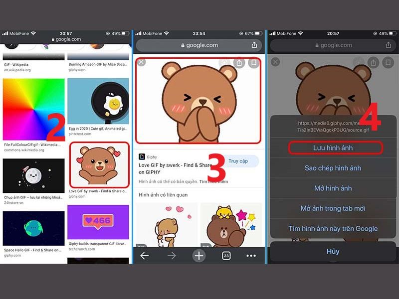 Cách tải ảnh gif từ google về điện thoại