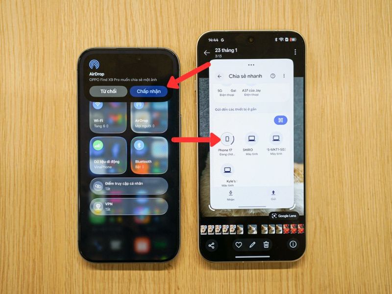 Hoàn tất quá trình Airdrop từ Oppo sang iPhone
