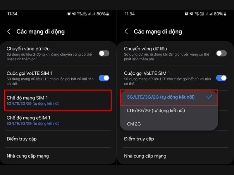 Cách bật 5G trên Realme qua Cài đặt