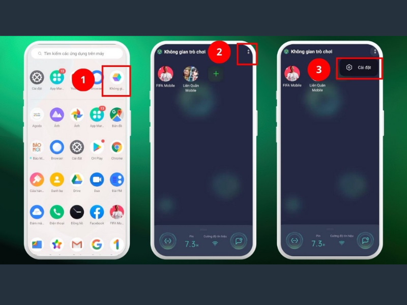 Bật không gian trò chơi trên Realme