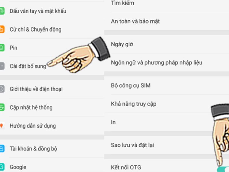 Cách bật OTG trên OPPO