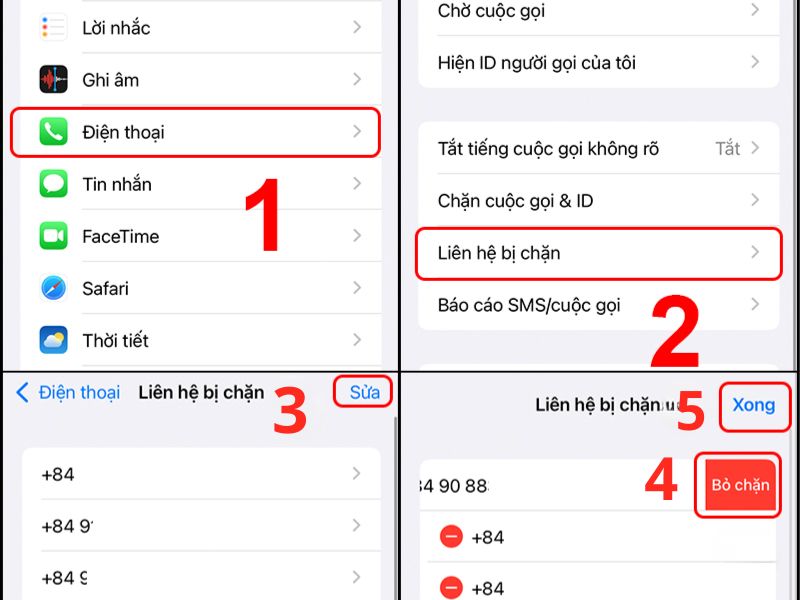 Cách bỏ chặn số lạ trên iPhone