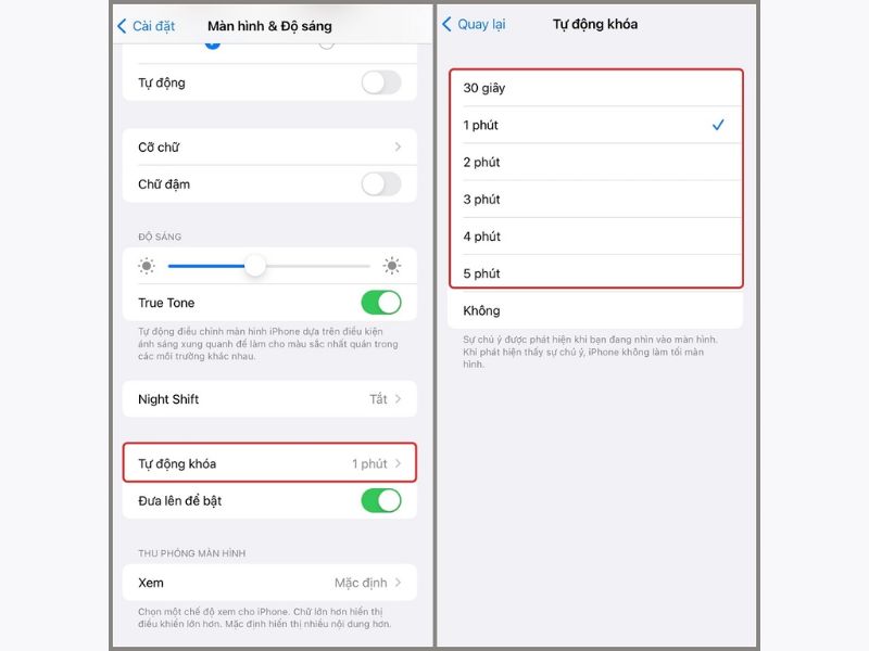 Hướng dẫn cách chỉnh thời gian khóa màn hình trên iPhone
