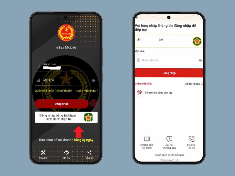 Cách đăng nhập và sử dụng eTax Mobile cơ bản