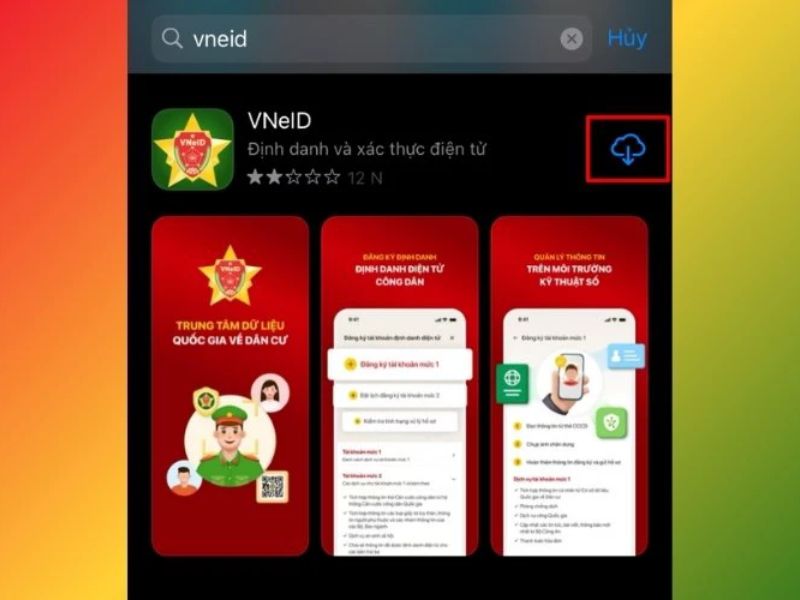 Tải lại ứng dụng VNeiD trên thiết bị mới