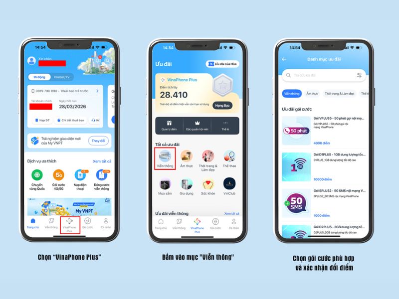 Hướng dẫn đổi điểm Vinaphone sang phút gọi đơn giản