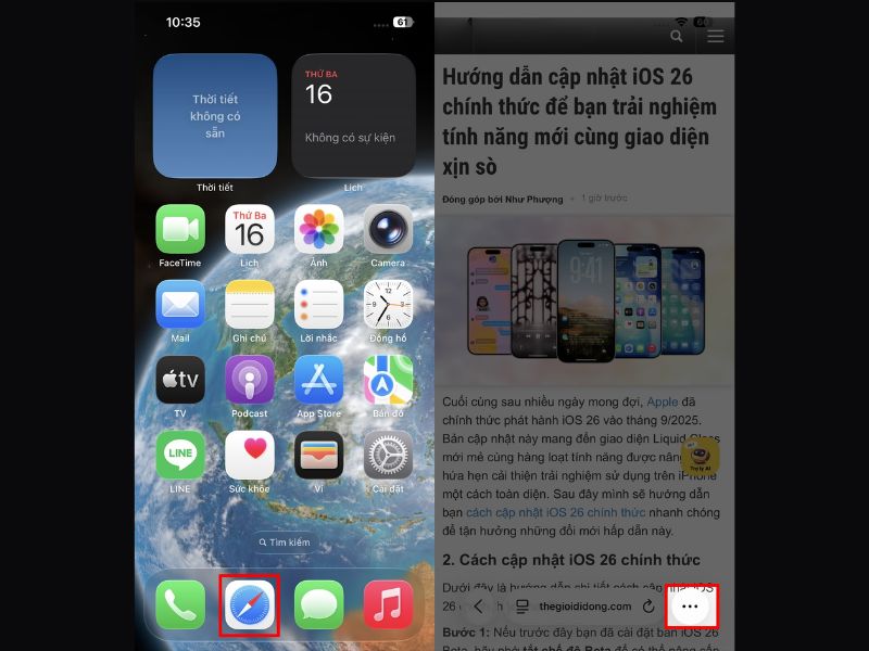 Hướng dẫn cách đưa trang web ra màn hình chính iPhone