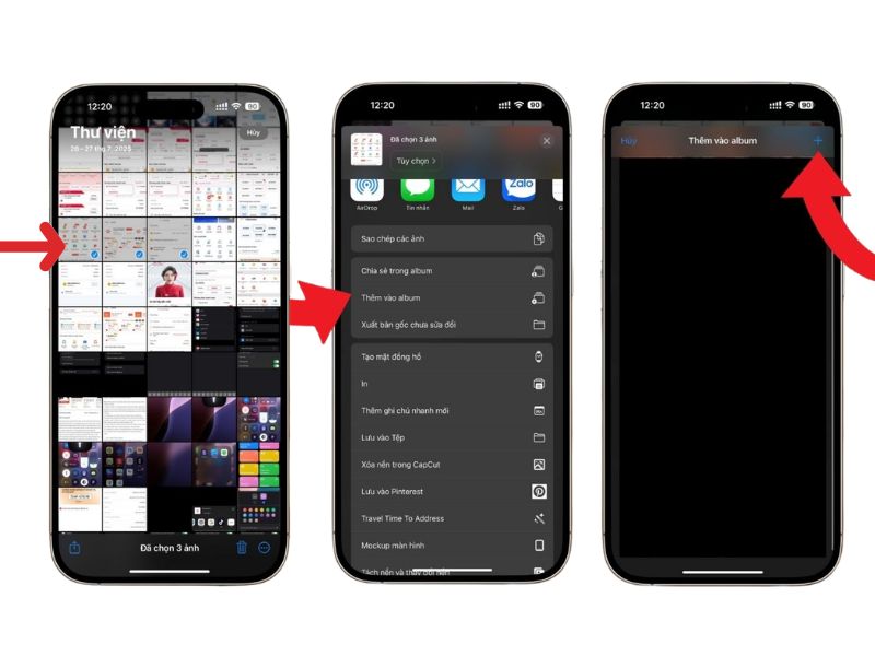 Hướng dẫn cách gộp nhiều ảnh thành 1 file trên iPhone