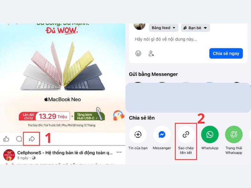 Hướng dẫn cách gửi link Facebook qua Zalo