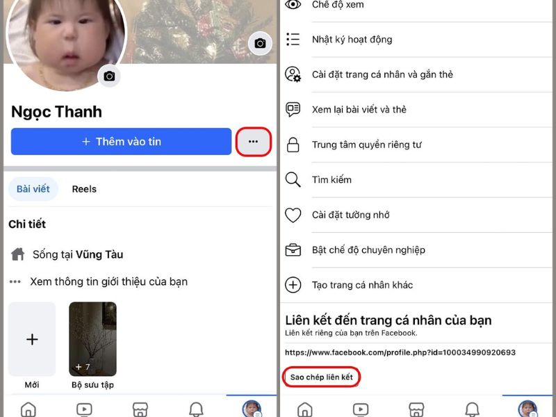 Cách lấy đường dẫn Facebook cá nhân của mình