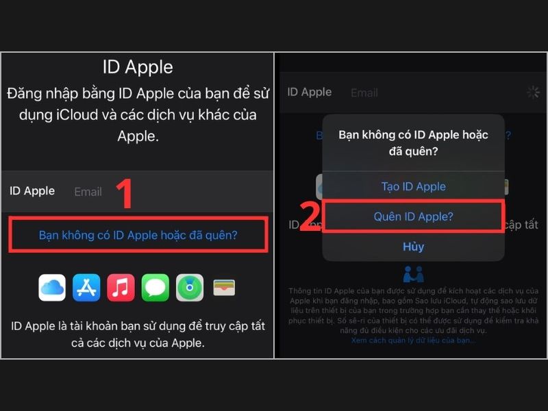 Lấy lại iCloud qua số điện thoại