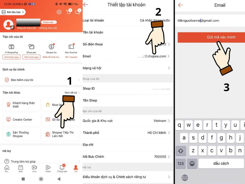 Cách liên kết tài khoản để đăng link Shopee