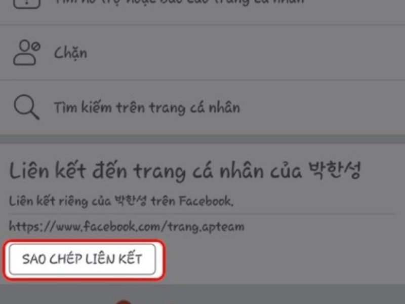 Cách sao chép liên kết Facebook của bạn bè