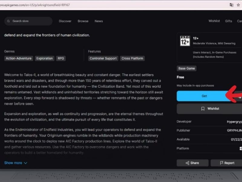 Cách tải Arknights Endfield bước 3