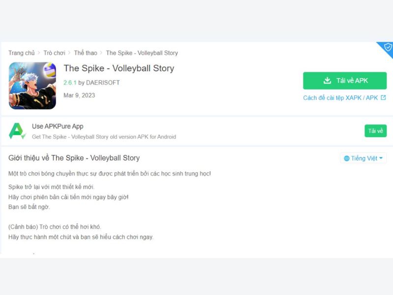 Các bước tải The Spike Volleyball Story