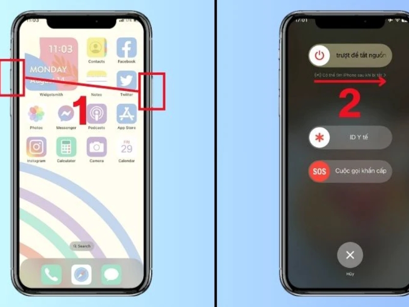 Cách tắt nguồn iPhone bị đơ với Face ID