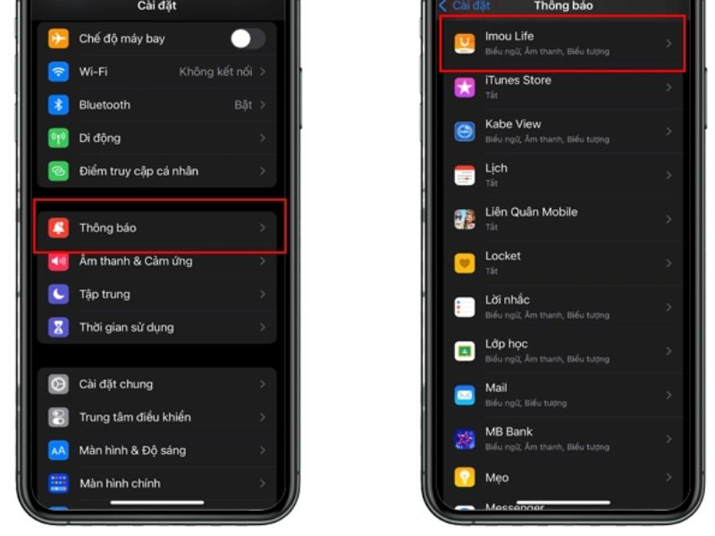 Cách tắt thông báo camera IMOU bằng cài đặt điện thoại