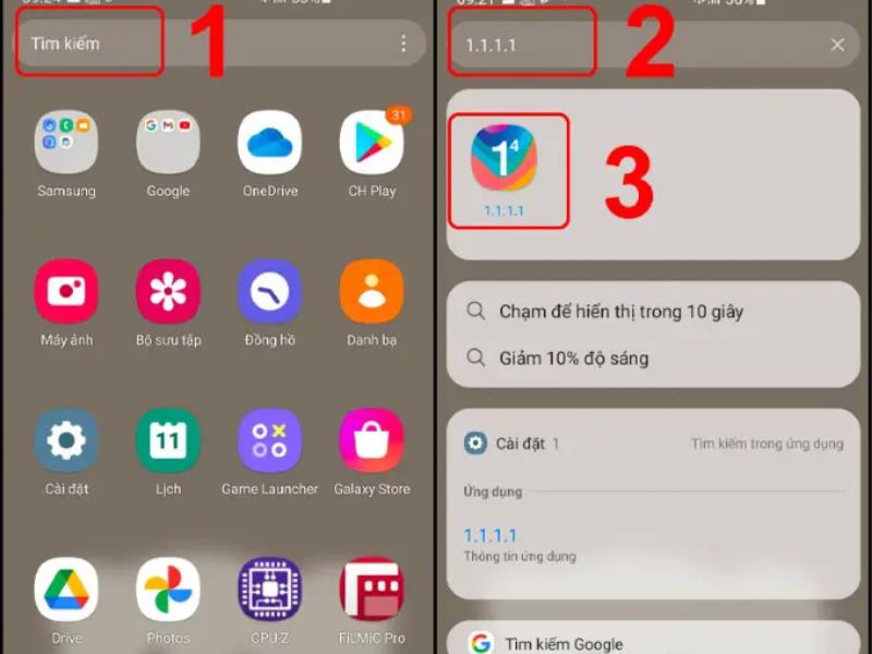 Cách tìm ứng dụng bị ẩn trên Samsung bằng thanh tìm kiếm