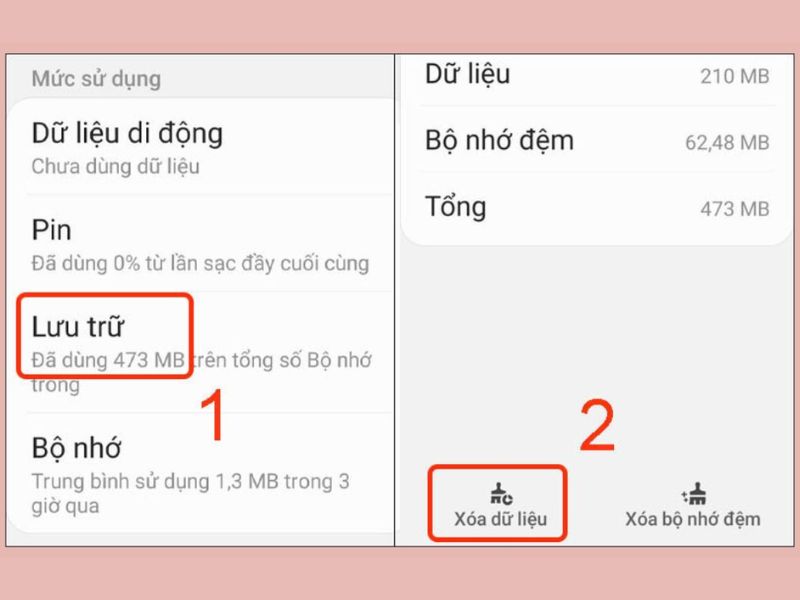 Xóa dữ liệu trên Facebook