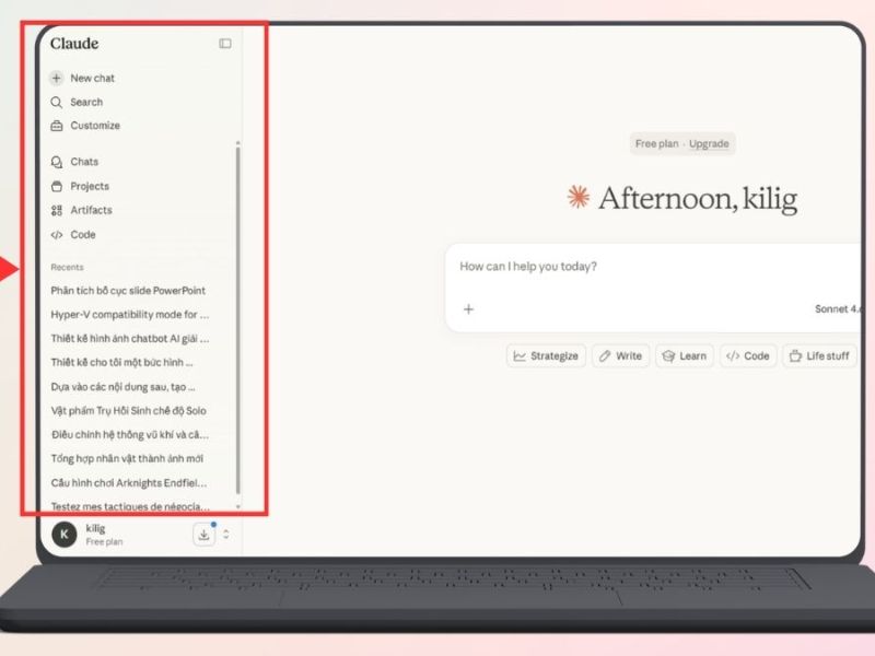 Cách xuất hội thoại Claude sang PDF trên máy tính