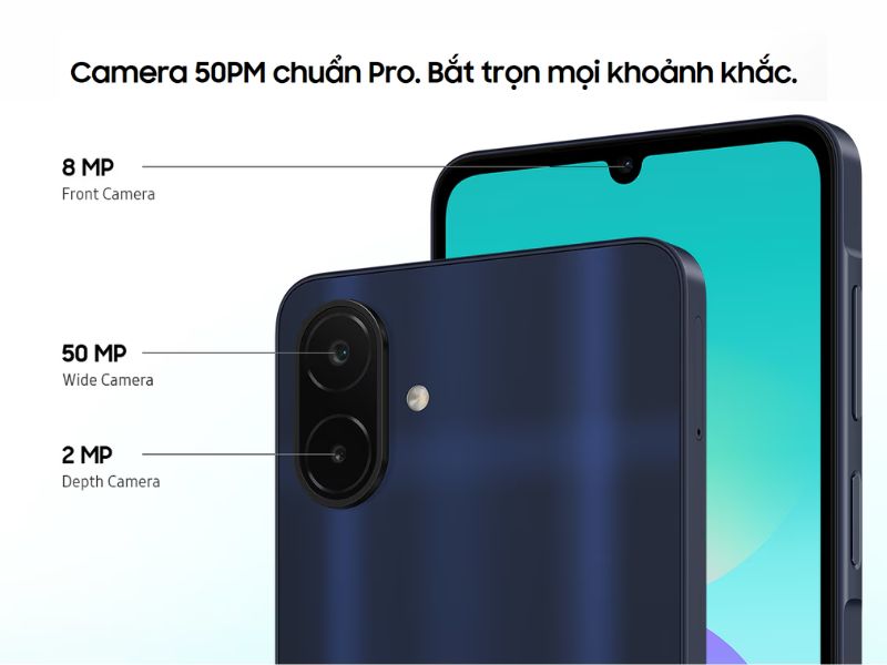 Camera 50MP sắc nét trên Samsung Galaxy A08