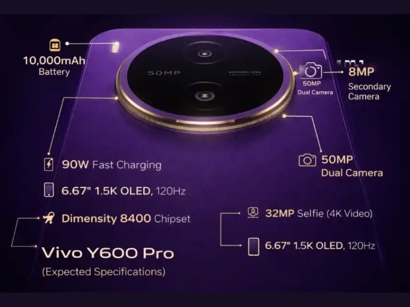 Vivo Y600 Pro được trang bị hệ thống camera kép