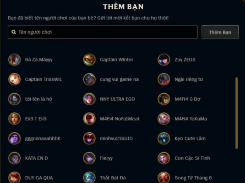 Check lịch sử đấu LOL bằng hồ sơ người chơi