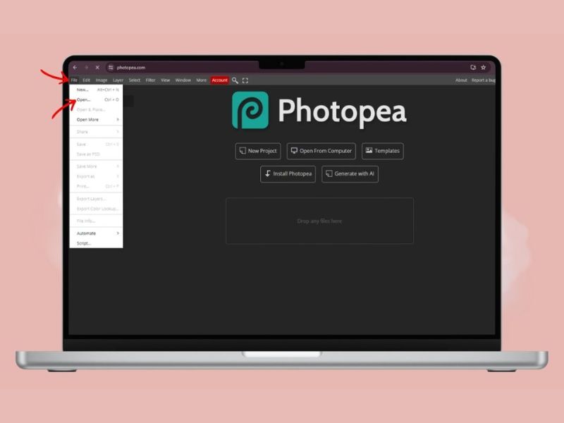 Dùng Photopea chỉnh màu chuẩn Facebook