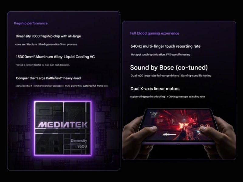 Máy sử dụng vi xử lý MediaTek Dimensity 9500