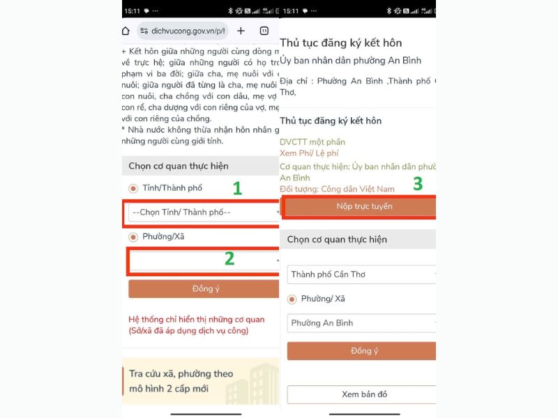 Hoàn thiện thông tin đăng ký kết hôn online