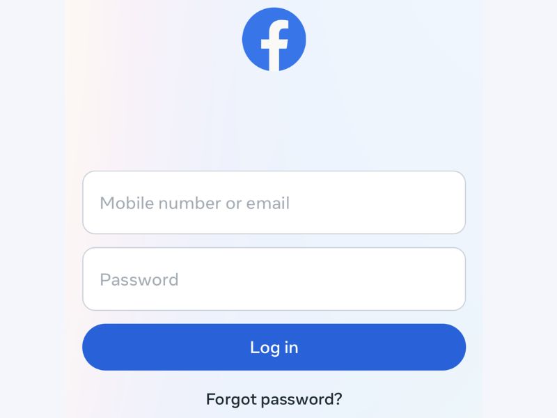 Đăng nhập lại tài khoản Facebook